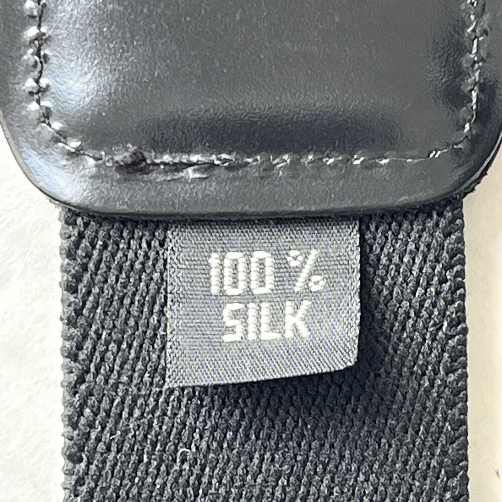 Mens MADE In ENGLAND Black 100% Silk Button Suspenders w/ Leather Loops Y-Back - Picture 5 of 8